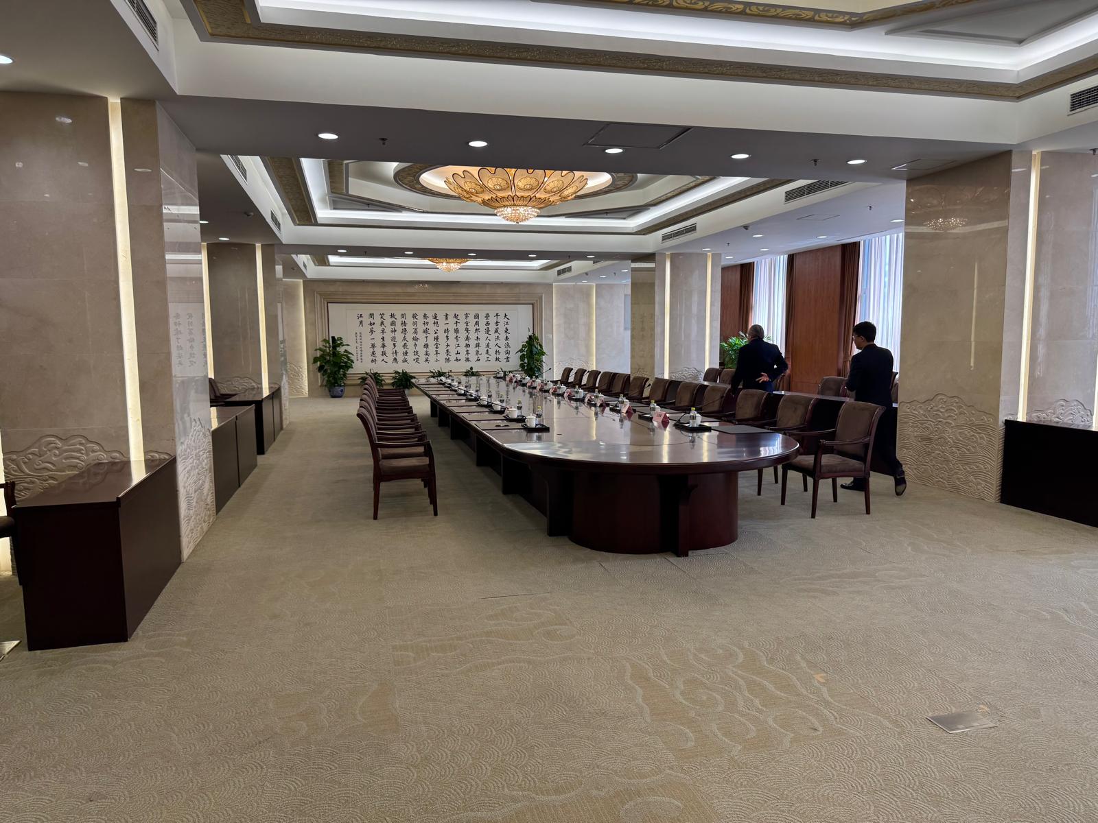 Reunión en el Miniesterio de Asuntos Exteriores en Beijing.
